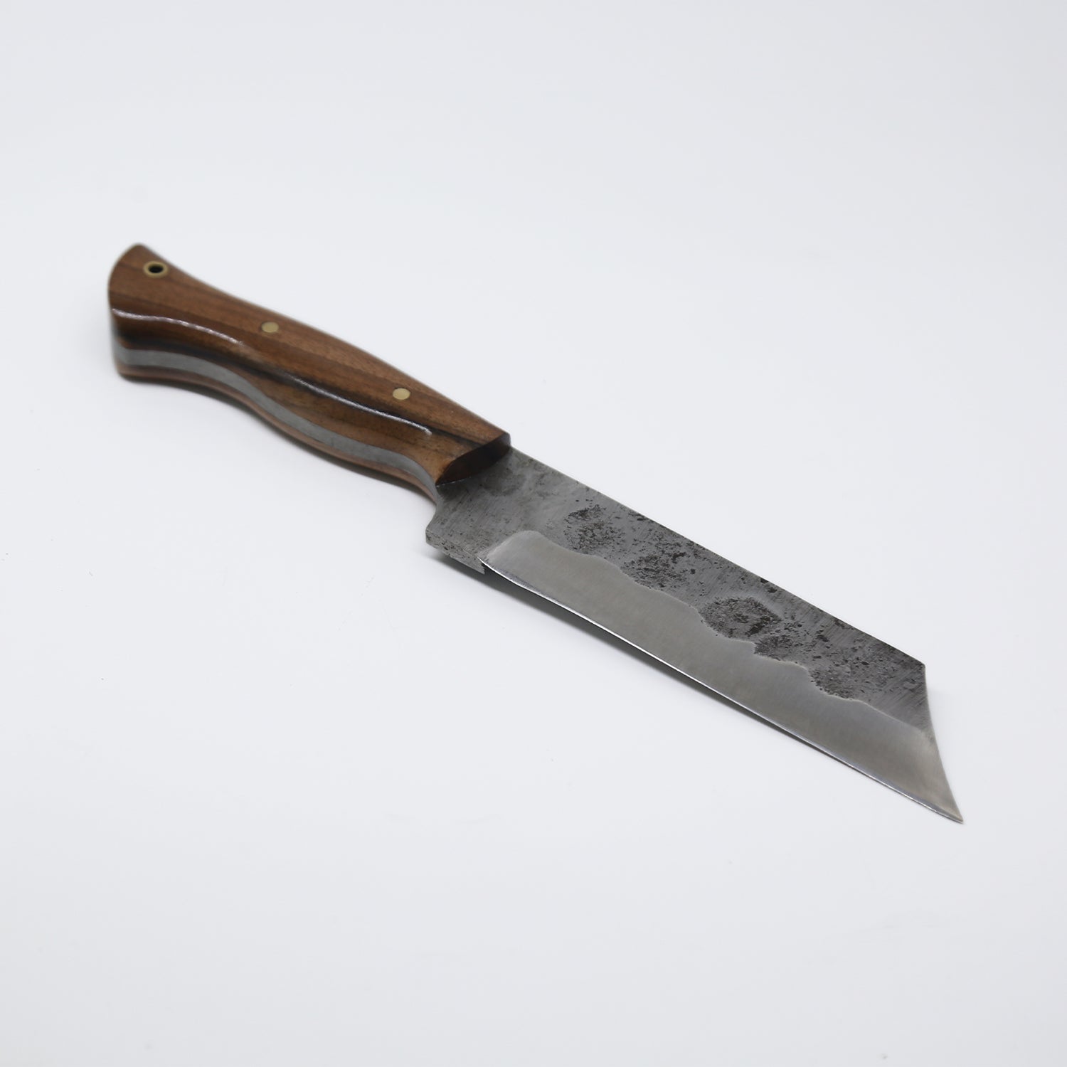 El Yapımı Tanto Av Bıçağı – 5160 Çelik, Ceviz Saplı, Deri Kılıflı Taktik Outdoor Bıçak